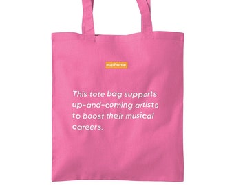 Help Musicians | This tote bag supports up-and-coming artists to boost their musical careers | Pink | Independent | Music Industry | Cotton