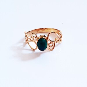 Green Onyx Cab Oval 5x7mm Ring, Brass Ring, Handmade Ring, Green Stone Ring, Unique Ring, Gift For her, Gift For Her PJ-BGOR07