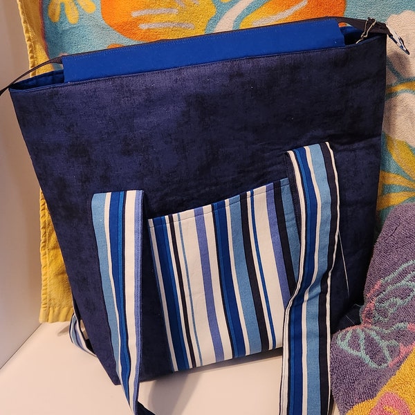 Nautical Blue Stripe Tote - Spacious Everyday Shoulder Bag - Ideal for Shopping & Casual Outings - Unique Gift for Her