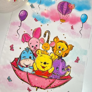 Winnie the Pooh Fabric Panel for Quilting, Baby Fabric Panel, Cotton Fabric Panel for Baby Quilts, Quilting Panel, Blanket Panel