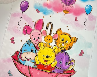Winnie the Pooh Fabric Panel for Quilting, Baby Fabric Panel, Cotton Fabric Panel for Baby Quilts, Quilting Panel, Blanket Panel
