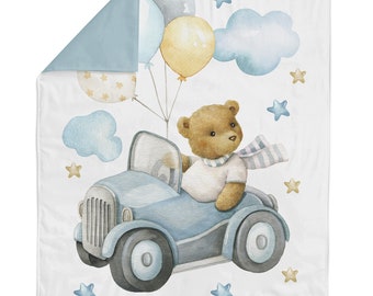 Cute Teddy Bear Fabric Panel for Quilting, Baby Fabric Panel, Cotton Fabric Panel for Baby Quilts, Quilting Panel, Blanket Panel