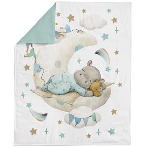 Painel de tecido de algodão com estampa de hipopótamo bebê: Projetos de patchwork e costura