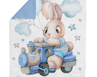 Painel de tecido de algodão com coelhinhos para patchwork e costura.