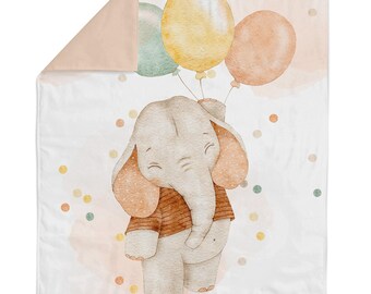 Baby Elephant with Balloons Cotton Fabric Panel – Quilting and Sewing Projects