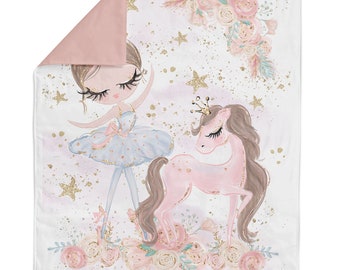 Ballerina Fabric Panel for Quilting, Baby Fabric Panel, Cotton Fabric Panel for Baby Quilts, Quilting Panel, Blanket Panel, Bedding Panel