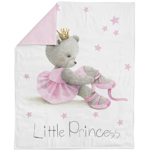 Bär Ballerina Stoffpanel zum Quilten, Baby Stoff Panel, Baumwollstoff Panel für Baby Quilts, Quilting Panel, Deckenpanel