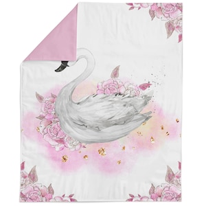 Swan Princess Fabric Panel for Quilting, Baby Fabric for Quilting, Cotton Fabric Panel for Baby Quilts, Quilting Panel, Baby Fabric Panel