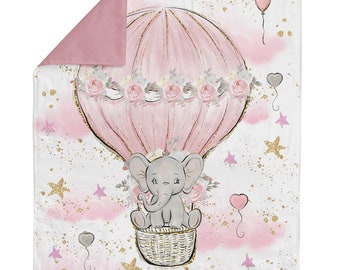 Baby Elephant Fabric Panel for Quilting, Baby Fabric Panel, Cotton Fabric Panel for Baby Quilts, Quilting Panel, Blanket Panel