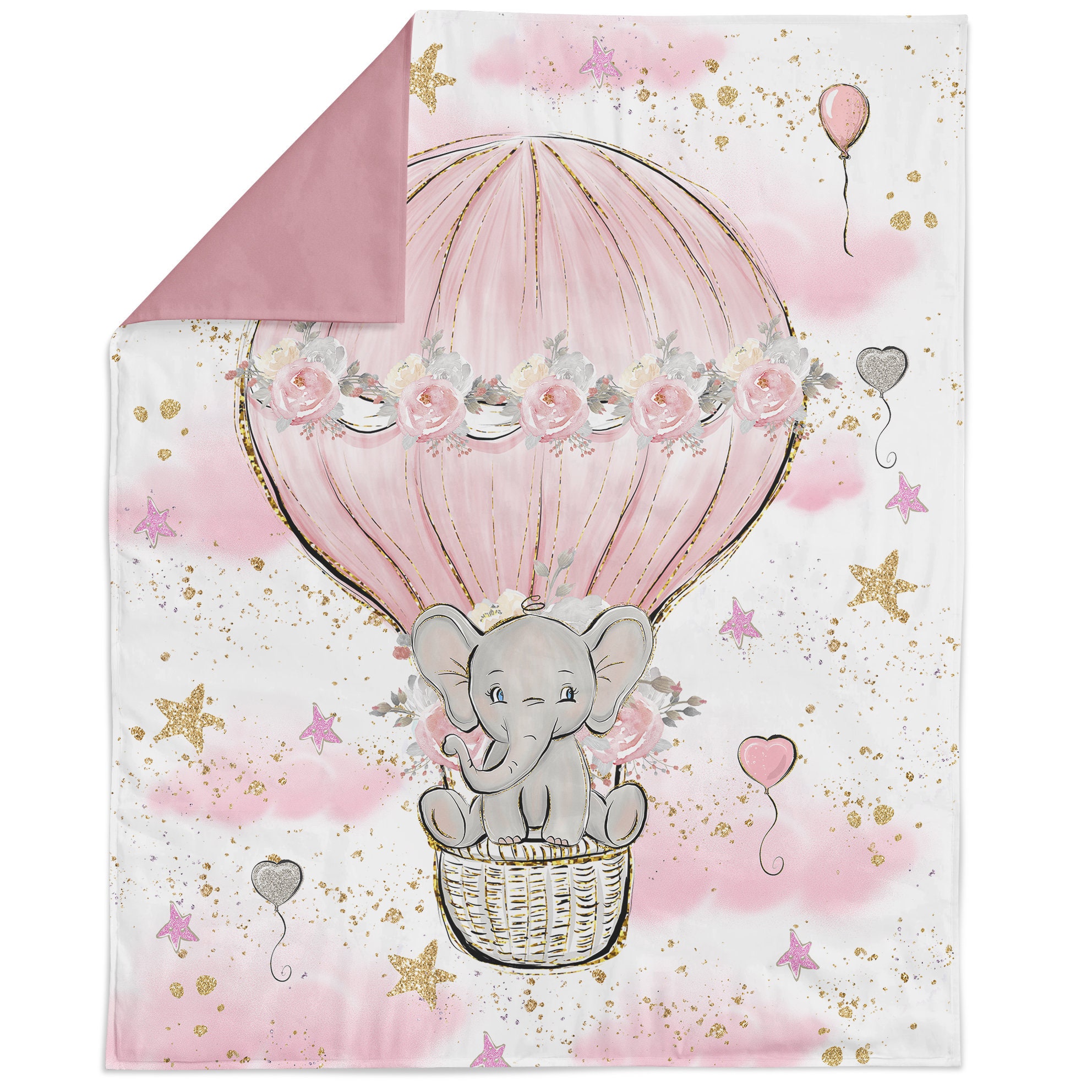 Baby Elephant Fabric Panel for Quilting, Baby Fabric Panel, Cotton Fabric Panel for Baby Quilts, Quilting Panel, Blanket Panel