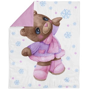 Rosa Teddybär Weihnachten Baumwollstoff Panel zum Quilten