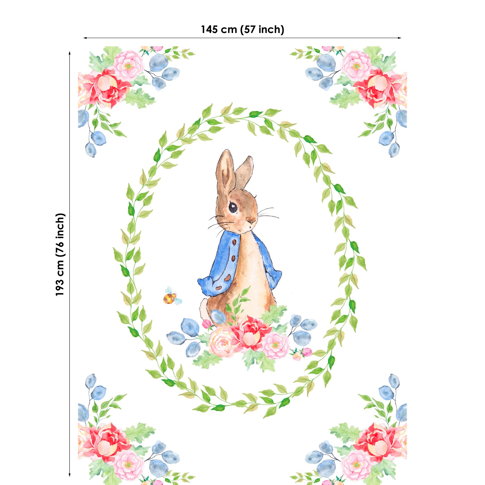 Peter rabbit fabric panel for quilting baby fabric panel etsy