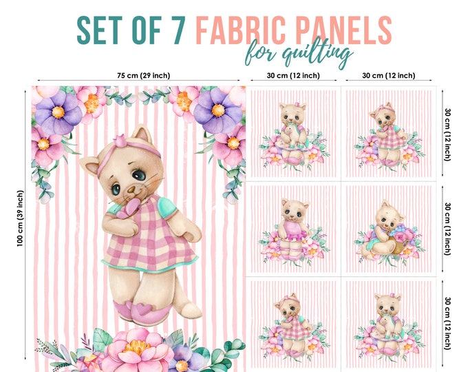 Kitten on Boat • Fabric Panel • 100% Cotton • Quilting, Sewing, DIY ...