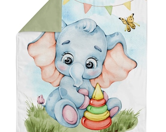 Elephant Fabric Panel for Quilting, Elephant Fabric, Baby Fabric Panel, Cotton Fabric Panel for Baby Quilts, Quilting Panel, Blanket Panel