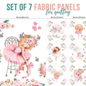 Ballerina Cotton Fabric Panel for Quilting & Sewing