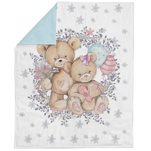 Teddy Bear Fabric Panel for Quilting, Sewing Projects & Nursery Decor, Soft Colors