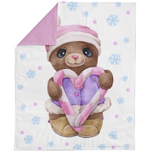 Teddy Bear Christmas Cotton Fabric Panel for Quilting