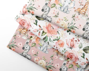 Pink Safari Cotton Twill Fabric: Quilting & Sewing, By Half Yard - 58" Wide
