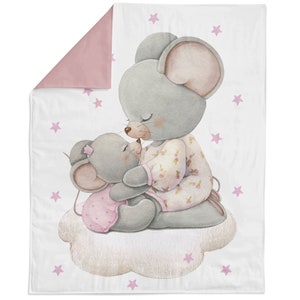Cute Baby Mouse Fabric Panel for Quilting, Baby Fabric Panel, Cotton Fabric Panel for Baby Quilts, Quilting Panel, Blanket Panel
