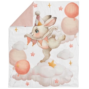 Cute Baby Bunny Fabric Panel for Quilting, Baby Fabric Panel, Cotton Fabric Panel for Baby Quilts, Quilting Panel, Blanket Panel