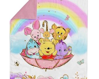 Winnie the Pooh Fabric Panel for Quilting, Baby Fabric Panel, Cotton Fabric Panel for Baby Quilts, Quilting Panel, Blanket Panel