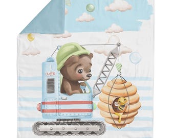Cotton Fabric Panel – Bear Design for Quilts, Nursery, and Crafts
