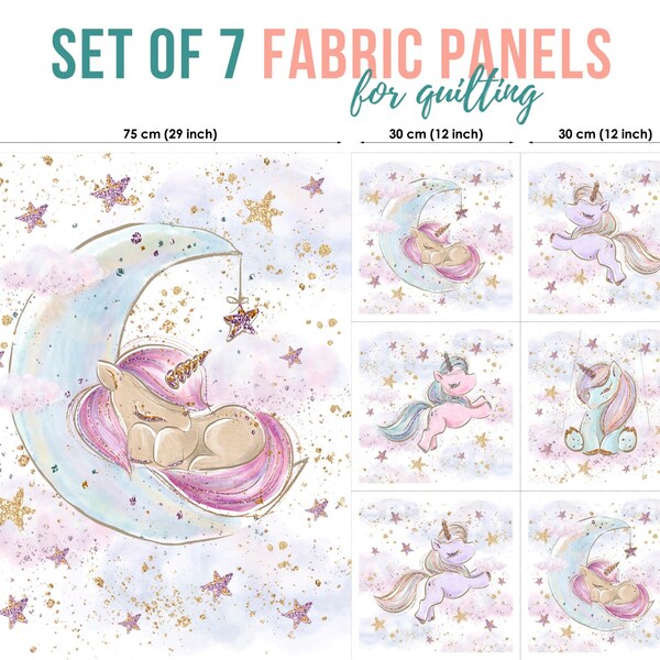 Unicorn Fabric Panel Etsy