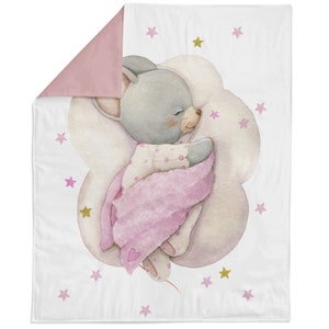 Cute Baby Mouse Fabric Panel for Quilting, Baby Fabric Panel, Cotton Fabric Panel for Baby Quilts, Quilting Panel, Blanket Panel