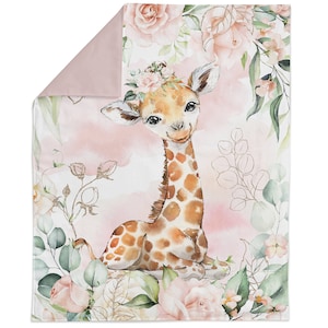 Jungle Safari Flowers Fabric Panel for Quilting, Jiraffe Roses Fabric Panels, Cotton Fabric Panel for Baby Quilts, Quilting Panel