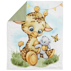 Panel de tela con estampado de jirafa para acolchado y costura.