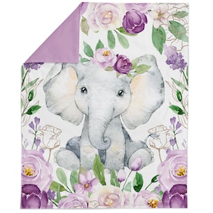 Jungle Safari Baby Animals Purple Flowers Fabric Panel for Quilting, Baby Fabric Panel, Cotton Fabric Panel for Baby Quilts, Quilting Panel