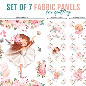 Ballerina Cotton Fabric Panel for Quilting & Sewing