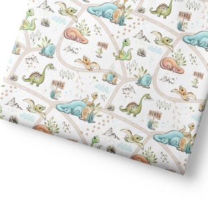 Dinosaur Fabric by Yard for Quilting & Sewing – 100% Cotton, 57” Wide – Dino Nursery Print image 4
