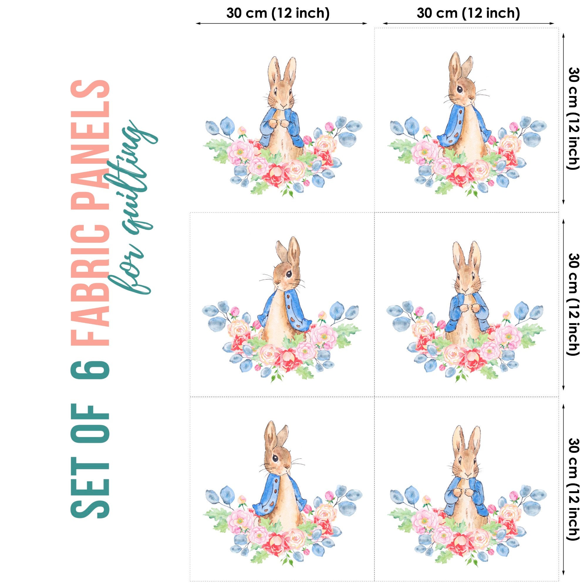 Peter Rabbit Fabric Panel for Quilting Baby Fabric Panel Etsy