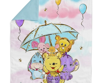 Winnie the Pooh Fabric Panel for Quilting, Baby Fabric Panel, Cotton Fabric Panel for Baby Quilts, Quilting Panel, Blanket Panel
