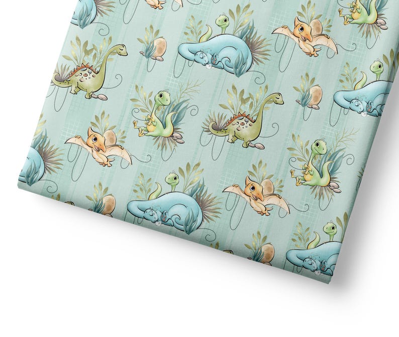 Dinosaur Fabric by Yard for Quilting & Sewing – 100% Cotton, 57” Wide – Dino Nursery Print image 6