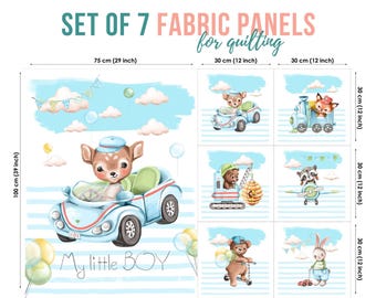 Baby Animals Cotton Fabric Panels for Quilting & Sewing Projects