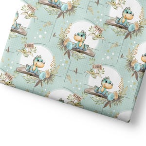 Dinosaur Fabric by Yard for Quilting & Sewing – 100% Cotton, 57” Wide – Dino Nursery Print image 2