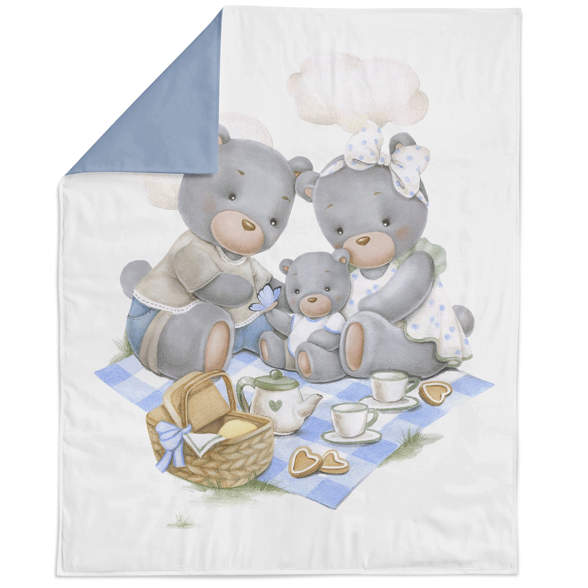 Cute Teddy Bear Fabric Panel for Quilting, Baby Fabric Panel, Cotton Fabric Panel for Baby Quilts, Quilting Panel, Blanket Panel