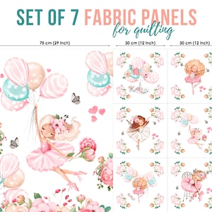 Ballerina Cotton Fabric Panel for Quilting & Sewing