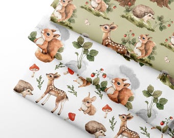 Woodland Animals Cotton Twill Fabric: Quilting & Sewing - 58" Wide