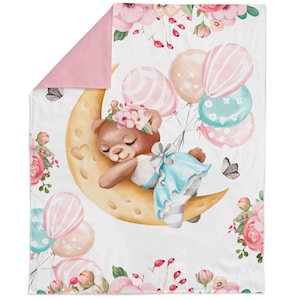 Baby Bear on the Moon Cotton Fabric Panels – Floral Quilting Fabric