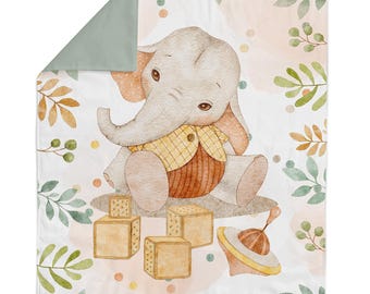 Baby Elephant Cotton Fabric Panel: Quilting & Sewing Projects