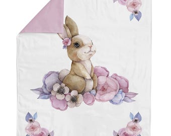 Painel de tecido de algodão com estampa de coelhinho para patchwork e costura.