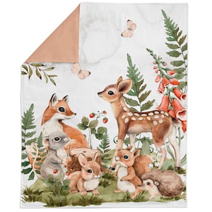 Woodland Animals Fabric Panel for Quilting, Baby Fabric Panel, Cotton Fabric Panel for Baby Quilts, Quilting Panel, Blanket Panel