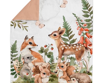 Woodland Animals Fabric Panel for Quilting, Baby Fabric Panel, Cotton Fabric Panel for Baby Quilts, Quilting Panel, Blanket Panel