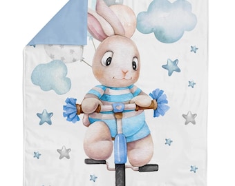 Painel de tecido de algodão com coelhinhos para patchwork e costura.