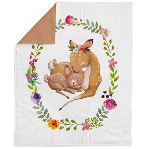 Cute Deer Fabric Panel for Quilting, Baby Fabric Panel, Cotton Fabric Panel for Baby Quilts, Quilting Panel, Blanket Panel