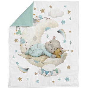 Baby Hippo Cotton Fabric Panel: Quilting & Sewing Projects