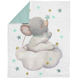 Cute Baby Mouse Fabric Panel for Quilting, Baby Fabric Panel, Cotton Fabric Panel for Baby Quilts, Quilting Panel, Blanket Panel